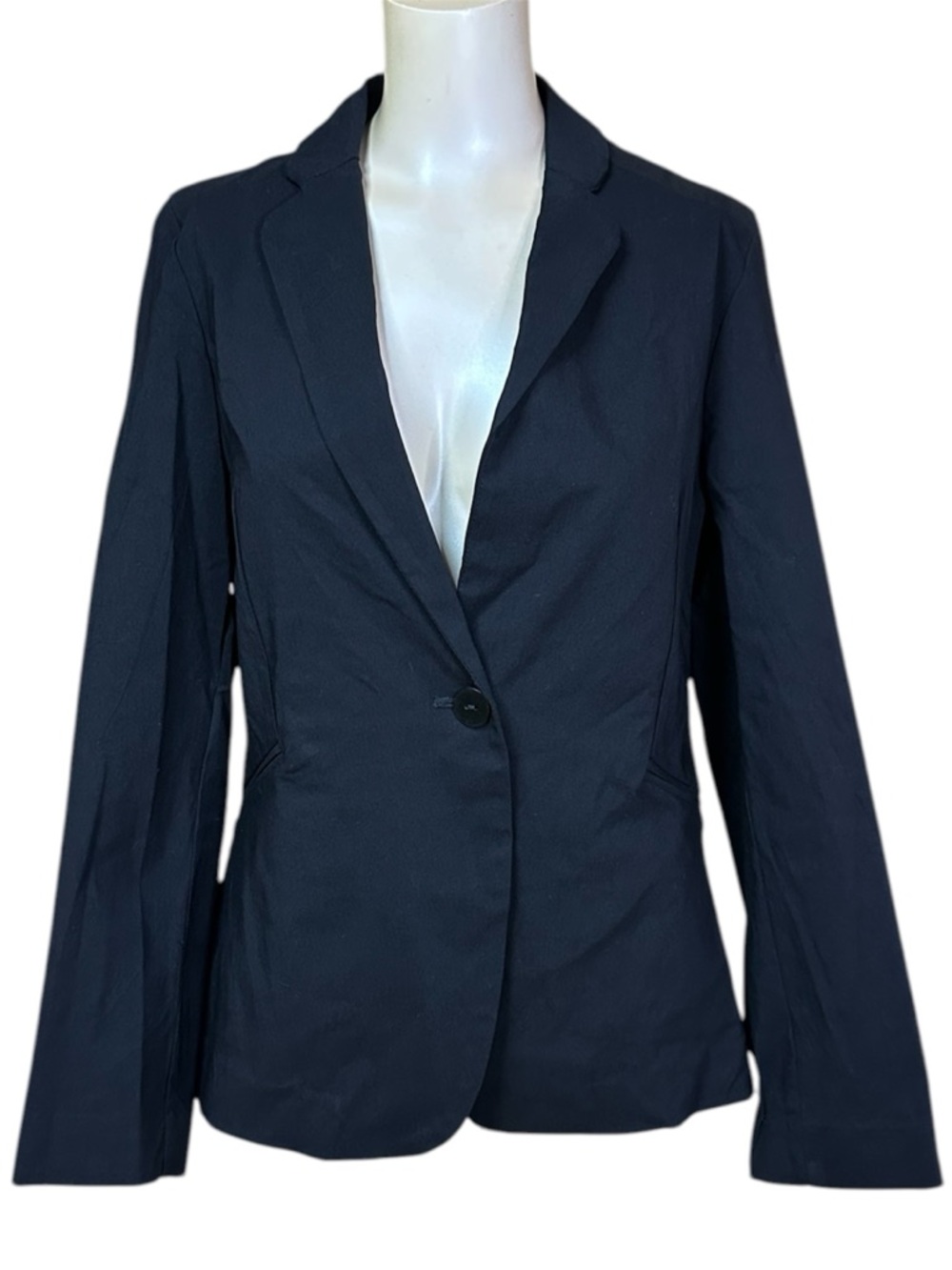 Zac & Rachel Black One-Button Blazer Jacket Women’s Medium Stretch Career Casual